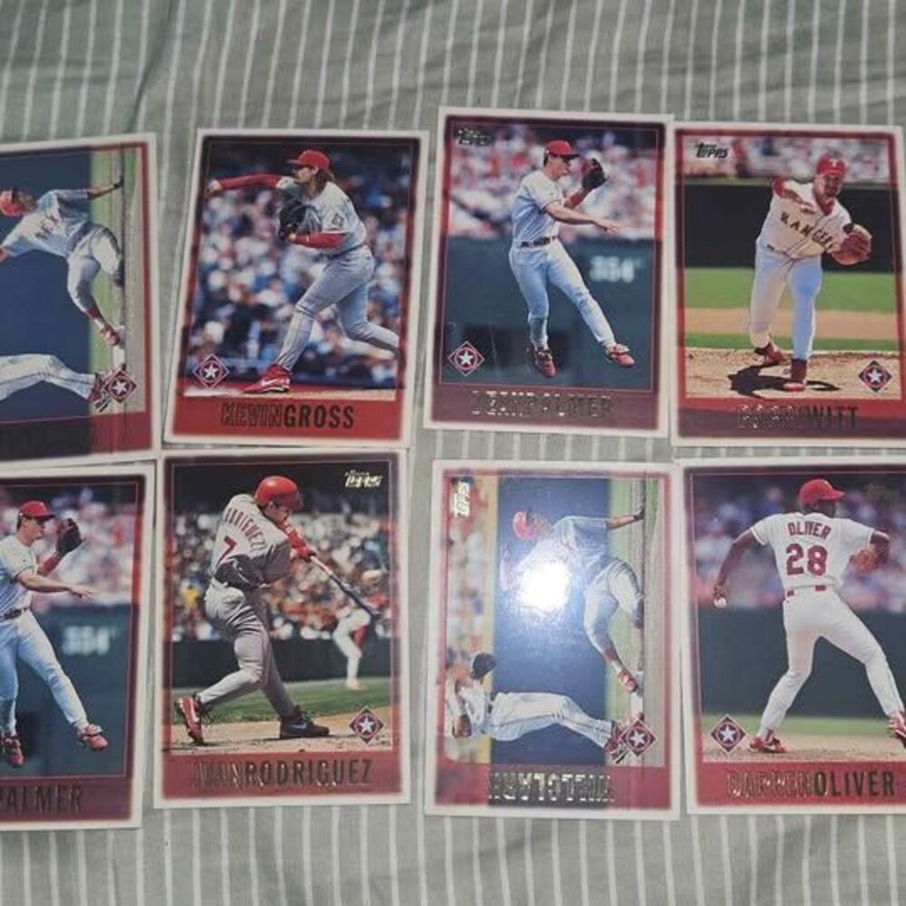 1997 Topps Texas Rangers Baseball Card Lot of 9